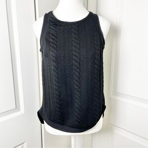 Anthropologie Bordeaux Coastal Black Cable Knit Inspired Sleeveless Blouse – XS